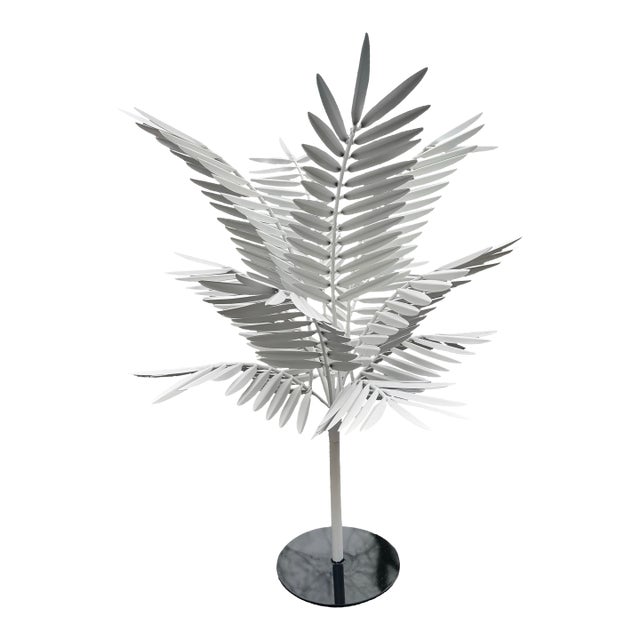 Wonderful Large Italian Vintage Tole Metal Palm For Sale