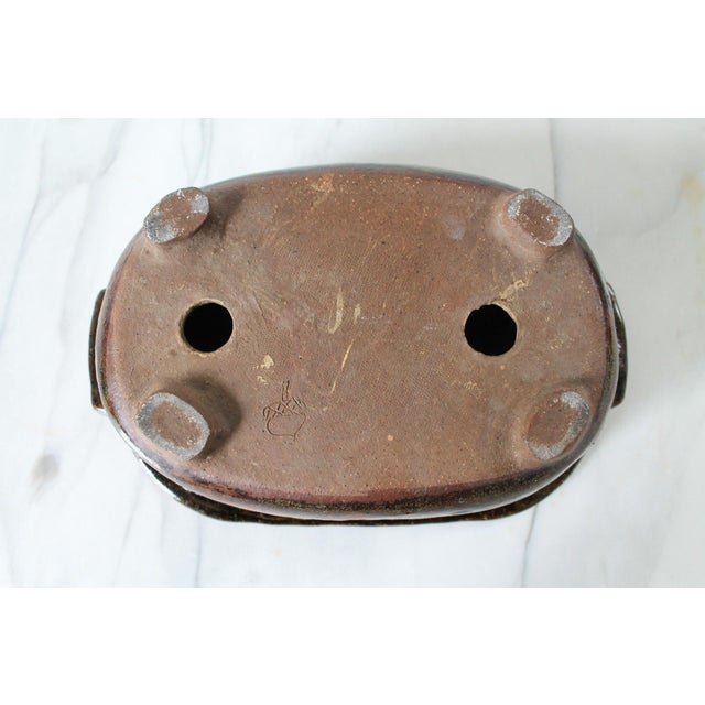Vintage Studio Art Footed Pottery Planter For Sale - Image 9 of 9