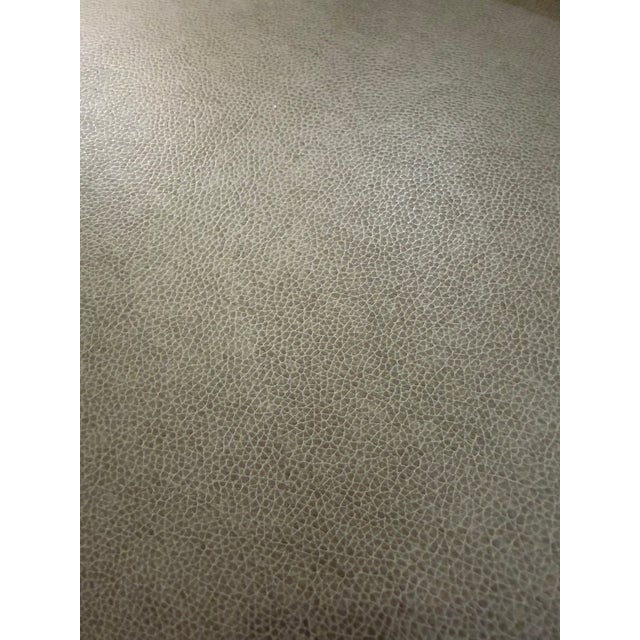 Brown Late 20th Century Milling Road for Baker Furniture Louis XVI Walnut & Grey Faux Leather Fauteuils For Sale - Image 8 of 8