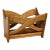Oak Wood Sculptural Magazine Rack For Sale