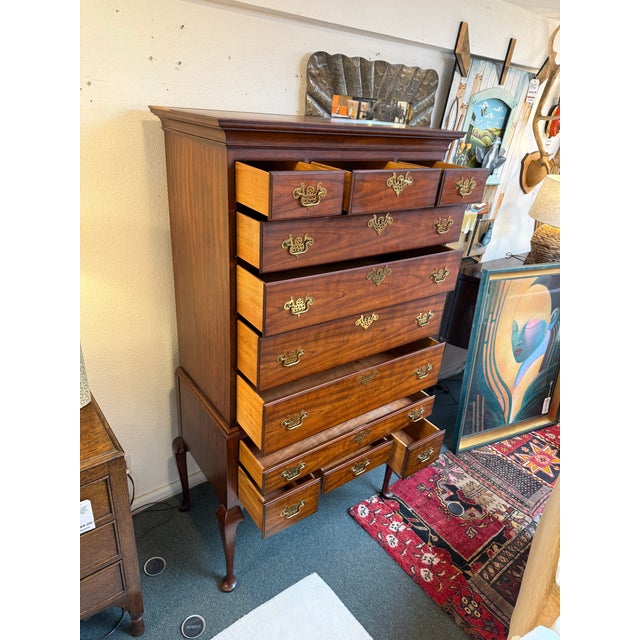 Brown Late 20th Century Kindel Furniture High Boy Dresser For Sale - Image 8 of 14