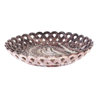 Antique 19th Century Victorian Pressed Glass Basket Weave Plate from Sowerby For Sale