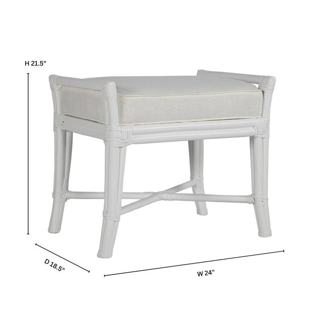 Coastal Small Malacca Bench - Celery Green For Sale - Image 3 of 8