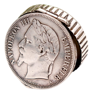 Coin-Shaped Pill Box with Napoleon III Figure