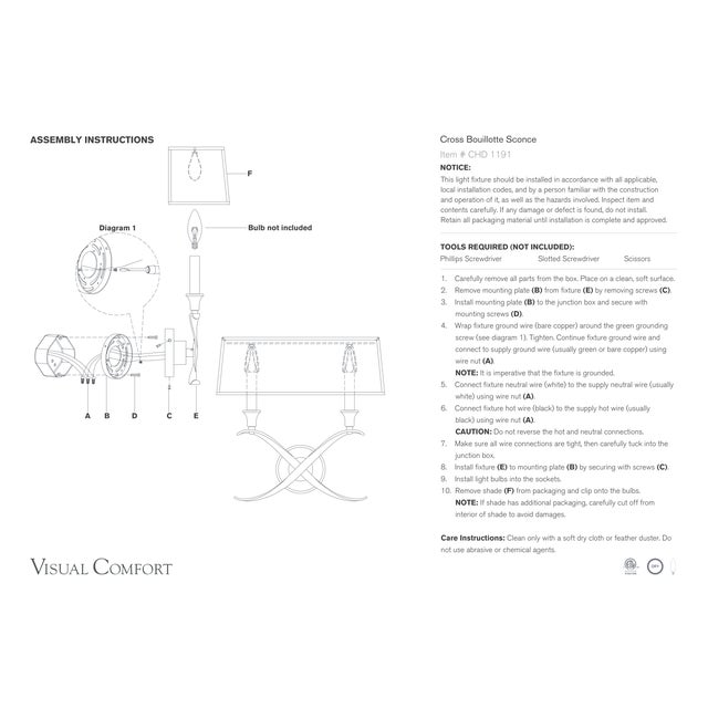 Visual Comfort Chapman & Myers for Visual Comfort Signature Cross Bouillotte Large Sconce in Antique Nickel with Linen Shade For Sale - Image 4 of 4