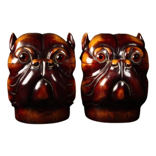 Victorian-Style Dog Head Boxes: Exquisite Craftsmanship and Functional Elegance For Sale