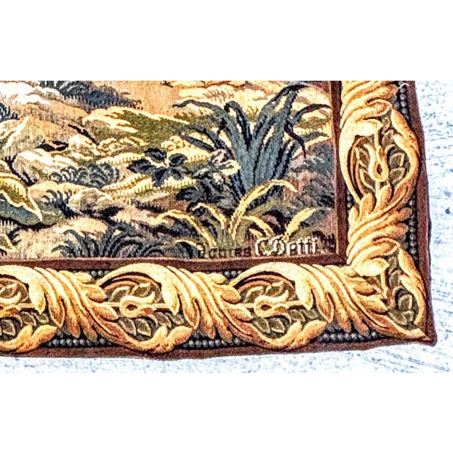 French French Point De Loiselles Hunting Tapestry After Cesare Detti, Circa 1970-80 For Sale - Image 3 of 11