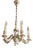 Vintage Hand-Shaped Gilded Five-Light Porcelain Chandelier from Capodimonte, 1940s For Sale