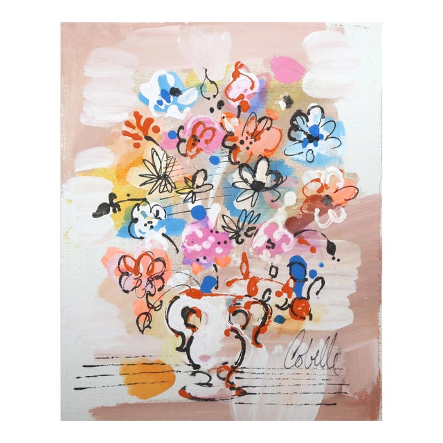 Vase With Flowers (Blue and Orange), Charles Cobelle For Sale