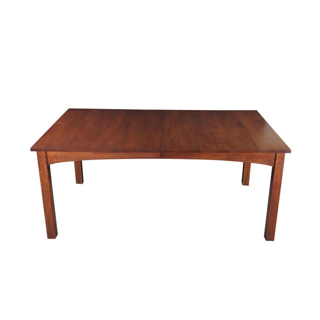 Contemporary Late 20th Century Stickley Mission Arts & Crafts Quartersawn Oak Harvey Ellis Dining Room Table For Sale - Image 3 of 17