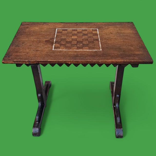 This Antique Rustic Handcrafted Chess Table is quaint and attractive, with a lot of historical appeal. Made of solid wood,...