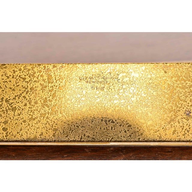 Tiffany Studios New York Zodiac Bronze Doré Blotter Ends With Leather Desk Blotter For Sale - Image 9 of 11
