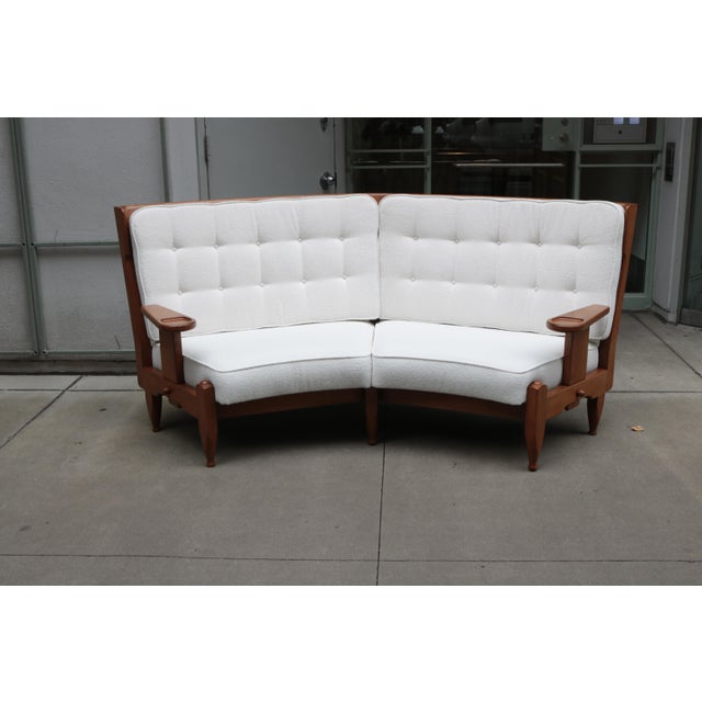 1960s Modernist Oak Sofa Designed by Guillerme et Chambron For Sale - Image 13 of 14