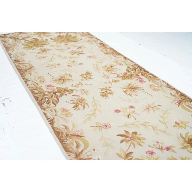 Brown Aubusson Rug 2'5'' X 8' For Sale - Image 8 of 10