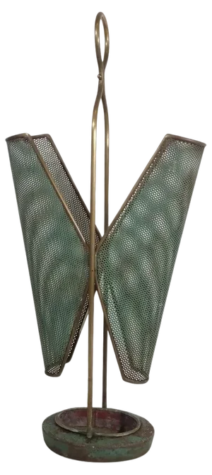 Mid-Century Italian Brass Umbrella Rack Stand in the Style of Matégo, 1960s