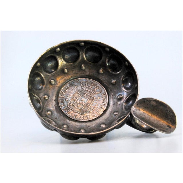 Metal Wine Glass in Silver Relief For Sale - Image 7 of 8