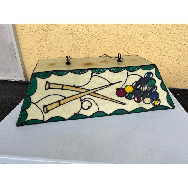 Mid-Century Modern Vintage 1970's Bar / Game Room Fiberglass Ceiling Hanging Light Chandelier For Sale - Image 3 of 9