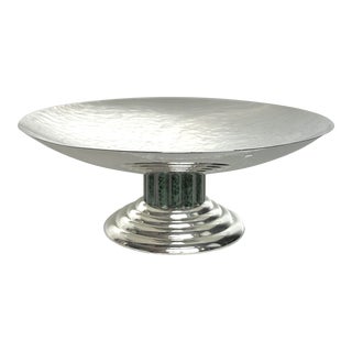 Vintage France Art Deco Puiforcat Compote Large Silver Plated Bowl For Sale