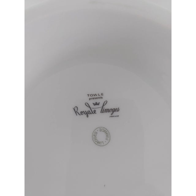 Off-white Royale Limoges France "Paradis Bleu" Jardiniere For Sale - Image 8 of 9