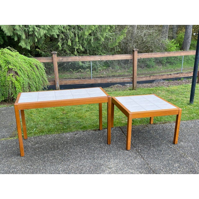 Mid-Century Modern 1980s Set of 2 Mid Century Modern Vintage Danish Modern Teak Table and Side Table by Gangso Mobler For Sale - Image 3 of 10