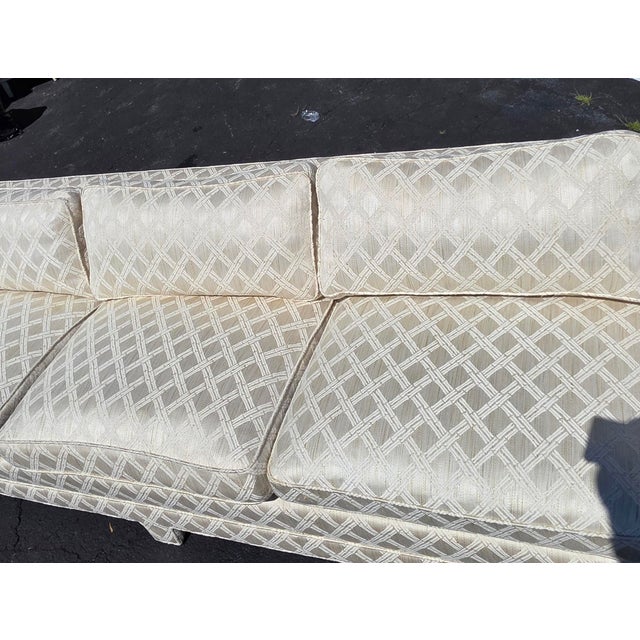 Textile Mid-Century W & J Sloane Tuxedo Sectional Sofa in Custom Geometric Jacquard Upholstery For Sale - Image 7 of 14