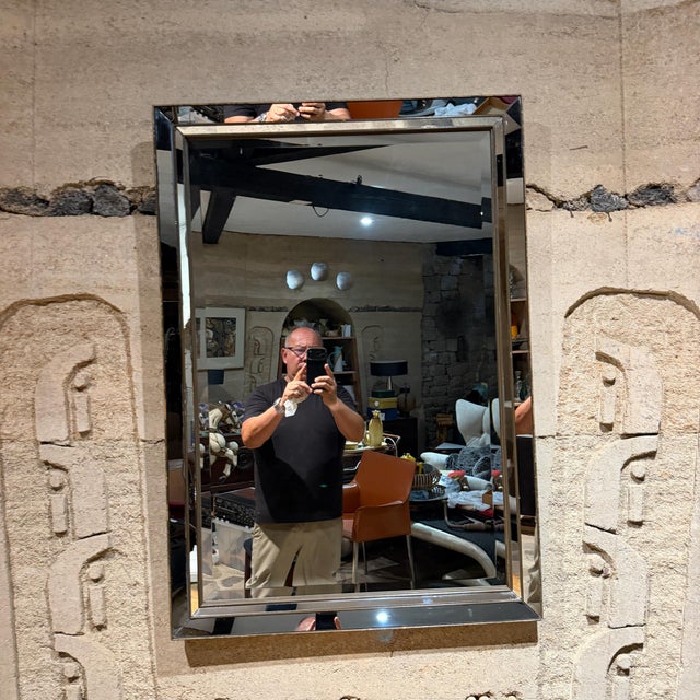 Hollywood Regency Venetian Hollywood Regency Wall Mirror Beveled Edges For Sale - Image 3 of 15