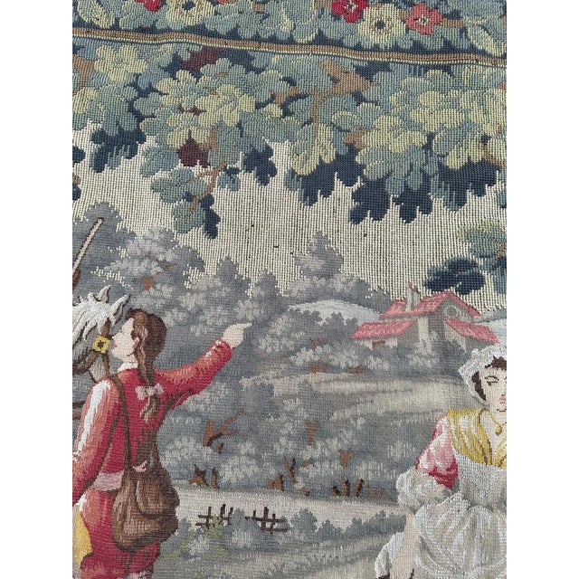 Textile Mid-Century French Aubusson Style Jaquar Tapestry by La Filandière, 1950s For Sale - Image 7 of 18