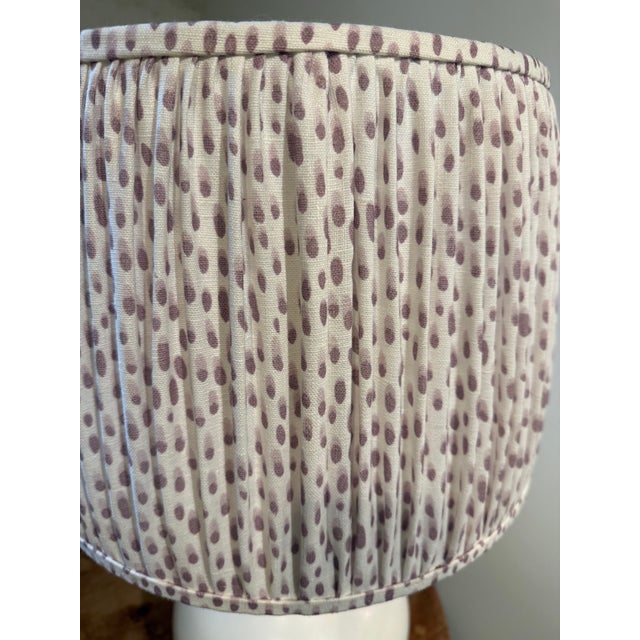 Gourd Lamp With Lavender Dotted Shade For Sale - Image 4 of 4