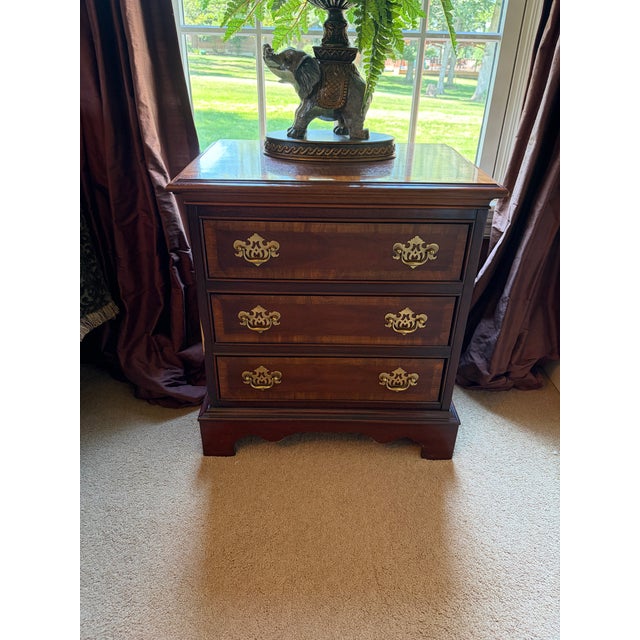 Dixie Furniture Chippendale Mahogany 4 Poster Queen Bed, 2 Nightstands, and 1 Highboy Dresser For Sale - Image 14 of 18