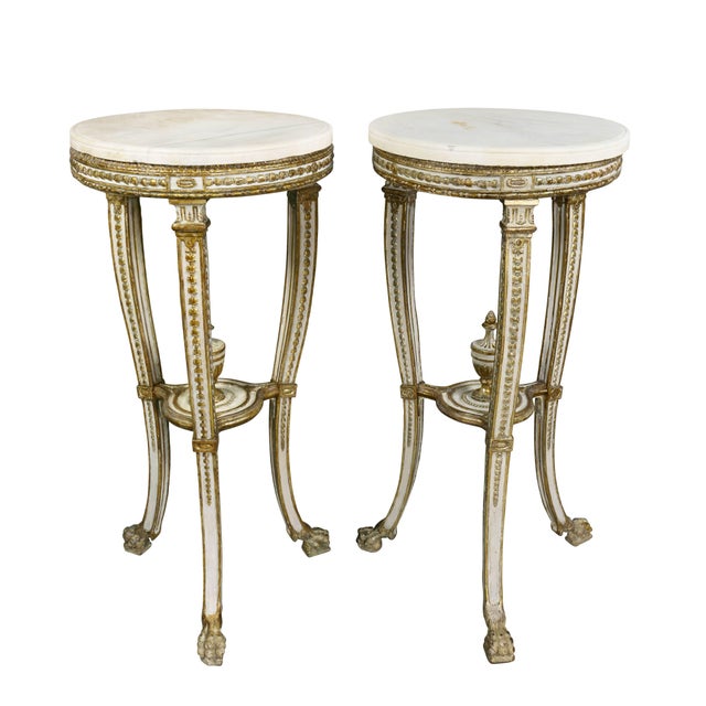 Swedish Neoclassical Giltwood and Painted Torchere - a Pair For Sale In Boston - Image 6 of 10