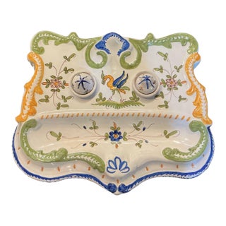 Rouen France Inkwell Desk Set For Sale