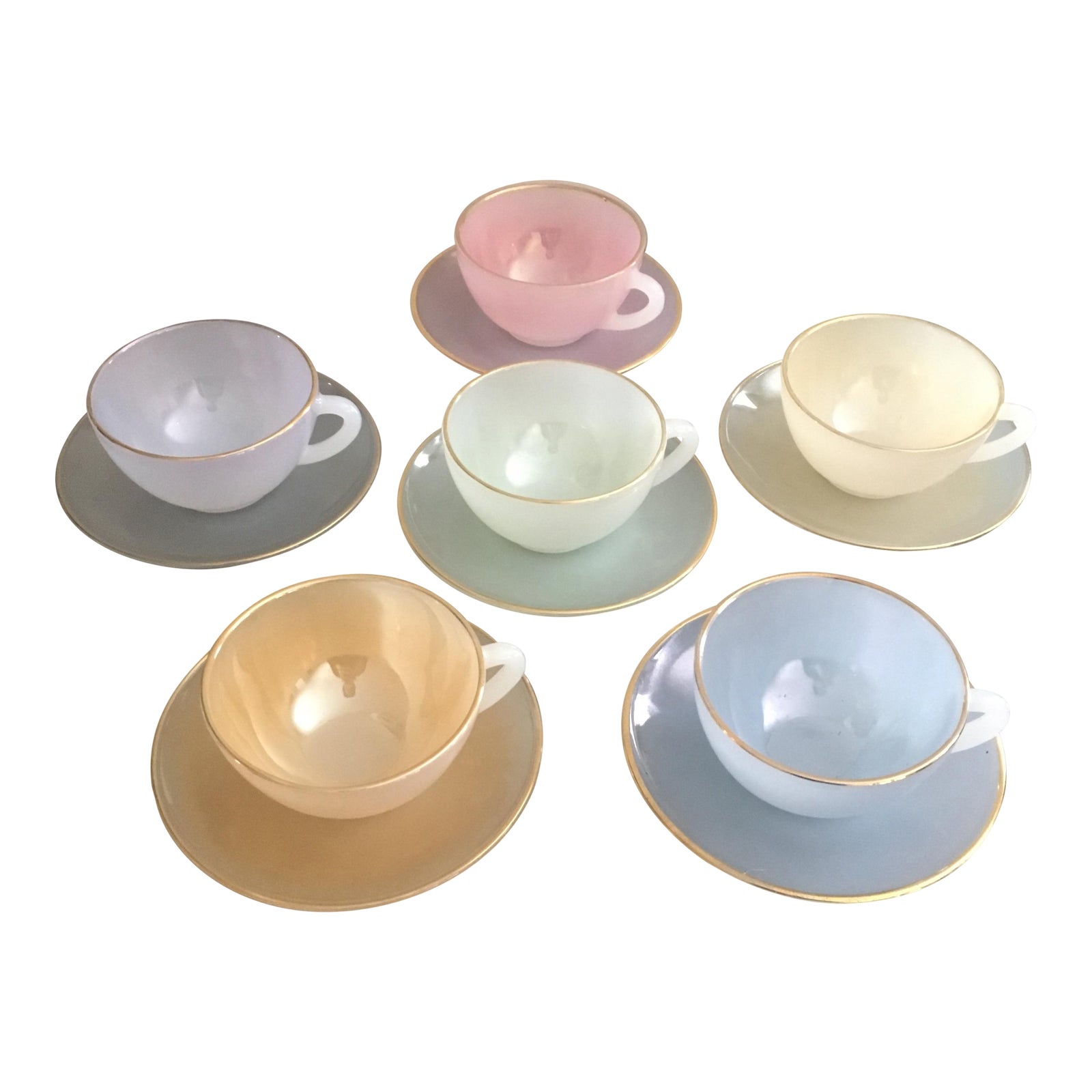 1960s French Tea Cups and Saucers Set of 6 Chairish