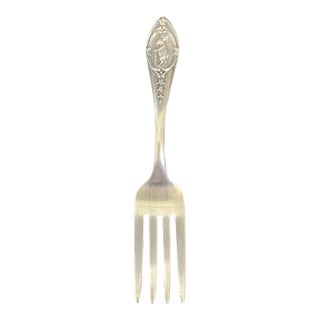 Weidlich Silver Sterling Baby Fork - Rabbit With Cane For Sale