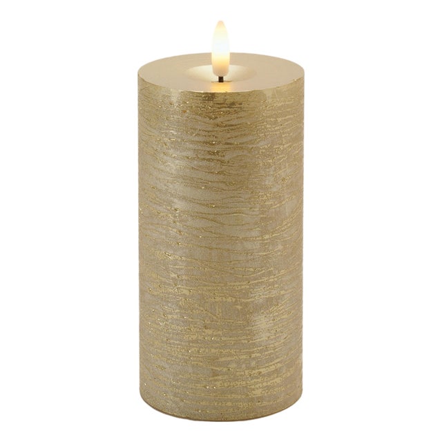 Metallic FIA Wick LED Candle (Set of 2) For Sale