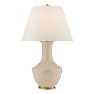 Chapman & Myers by Visual Comfort Signature Lambay Table Lamp in Coconut with Linen Shade For Sale