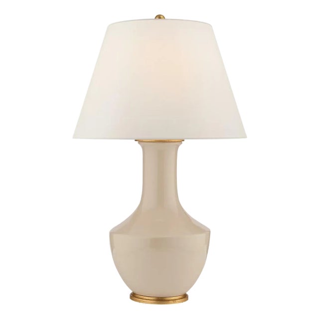 Chapman & Myers by Visual Comfort Signature Lambay Table Lamp in Coconut with Linen Shade For Sale