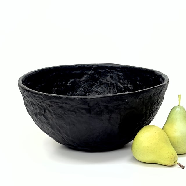 Contemporary Oversized Limited Edition Black Ceramic Lava Ware Serving Bowl by Ikea For Sale - Image 3 of 13