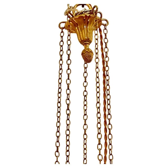 19th Century Empire Gilded Bronze 5 Light Petite Chandelier For Sale - Image 5 of 5