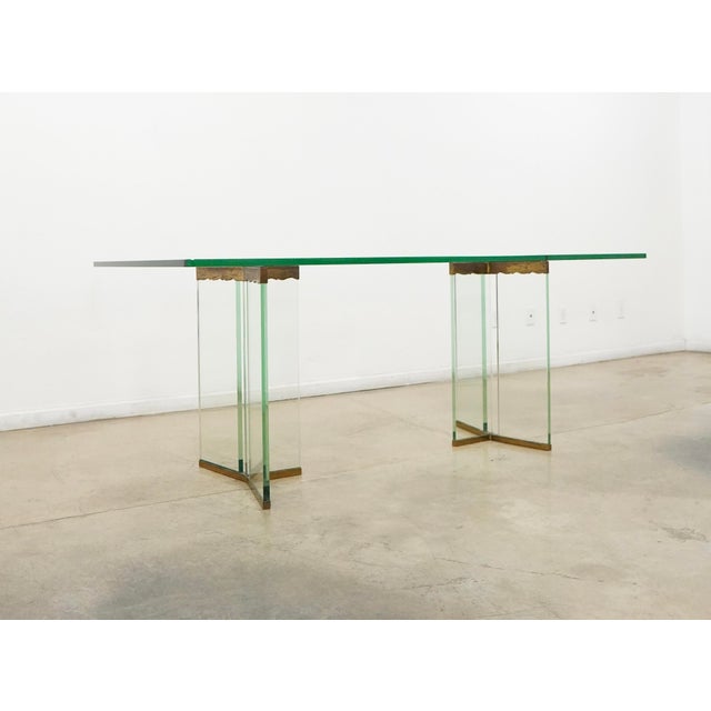Leon Rosen 1970s Attributed to Leon Rosen Glass Dining Table For Sale - Image 4 of 18