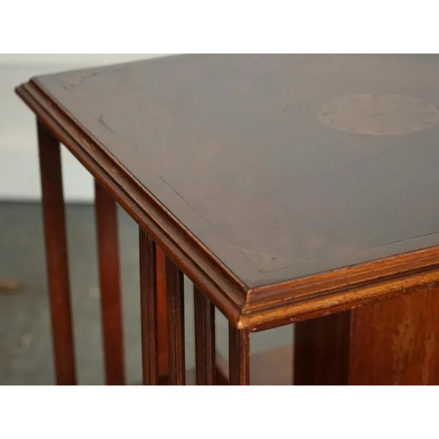 Sheraton Revival Revolving Bookcase End Table For Sale - Image 10 of 14