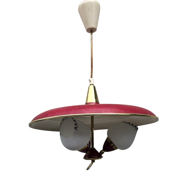 Danish Brass Chandelier, 1960s For Sale