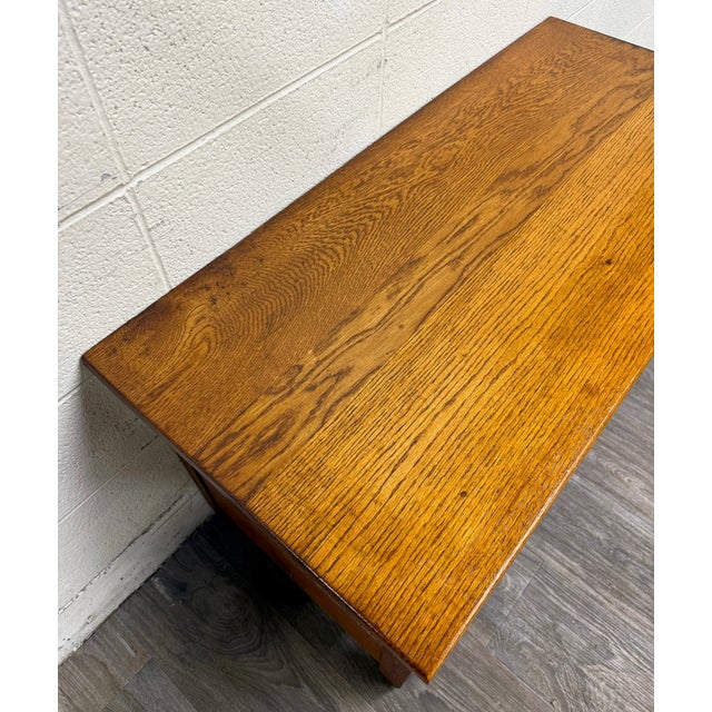Late 19th Century Antique Victorian Solid Golden Oak Two Drawer Chest For Sale - Image 5 of 13