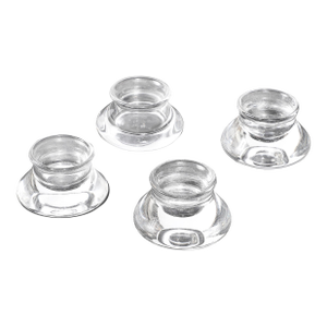 Set of Four Mid-Century Modernist Salt Cellars Signed Steuben