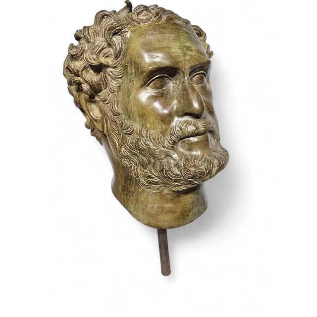 Bronze Head of a Greek Philosopher, 1950s For Sale - Image 3 of 14