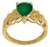 1.42 Carat Pear Cut Natural Emerald Ring 14 Karat Yellow Gold For Sale