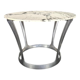 Arabescato Table with Marble Top by Michel Charron For Sale