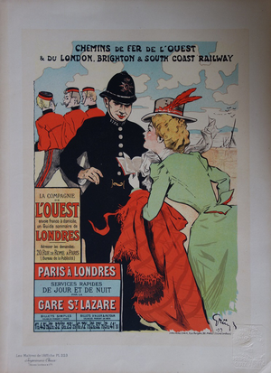 Les Maîtres de l'Affiche, Railways of the South of England Advertisement, Original Lithograph, 1896-1900