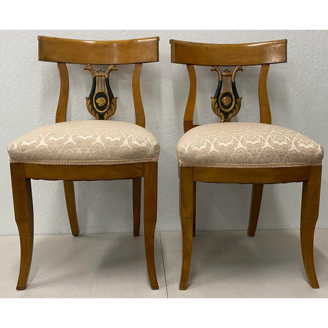 19th Century Biedermeier Lyre Back Dining Chairs - a Pair For Sale - Image 13 of 13