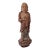 Antique Huge Carved Polychrome Wood Buddha Buddhist Monk on Lotus For Sale