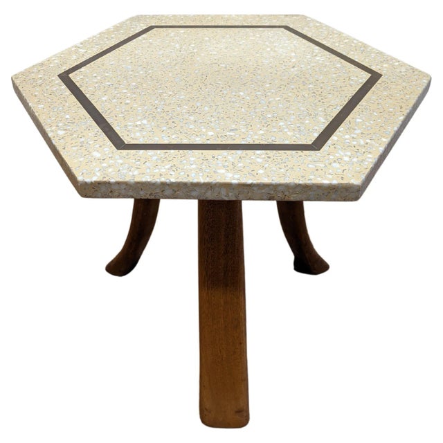 1950s Vintage Harvey Probber Hexagon Terrazzo Side Table For Sale In New York - Image 6 of 6